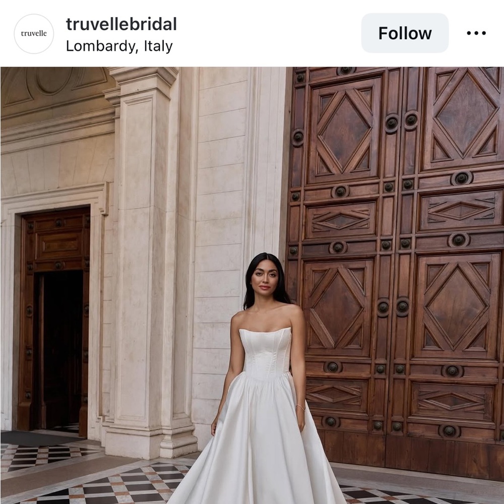 Strapless White Wedding Gown